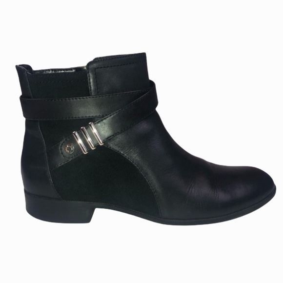 Anne Klein Shoes - Anne Klein Kael Black Leather Ankle Boots sz 8.5